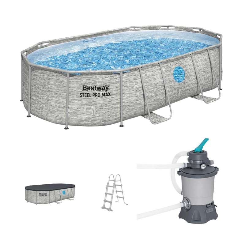 SET PISCINA ESTRUCTURAL BOMBA PREMIUM 4.88X3.05X1.07 BESTWAY - 1