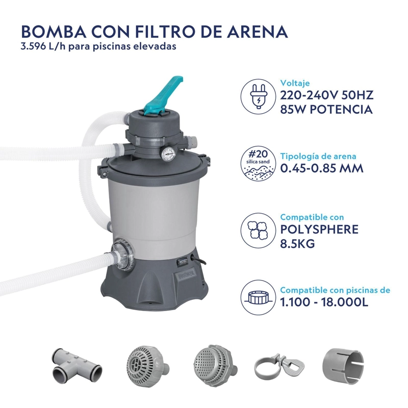 SET PISCINA ESTRUCTURAL BOMBA PREMIUM 4.88X3.05X1.07 BESTWAY - 3