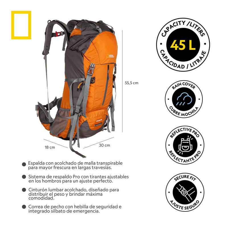 MOCHILA OKOMU NARANJO 70 LITROS NATIONAL GEOGRAPHIC - 8