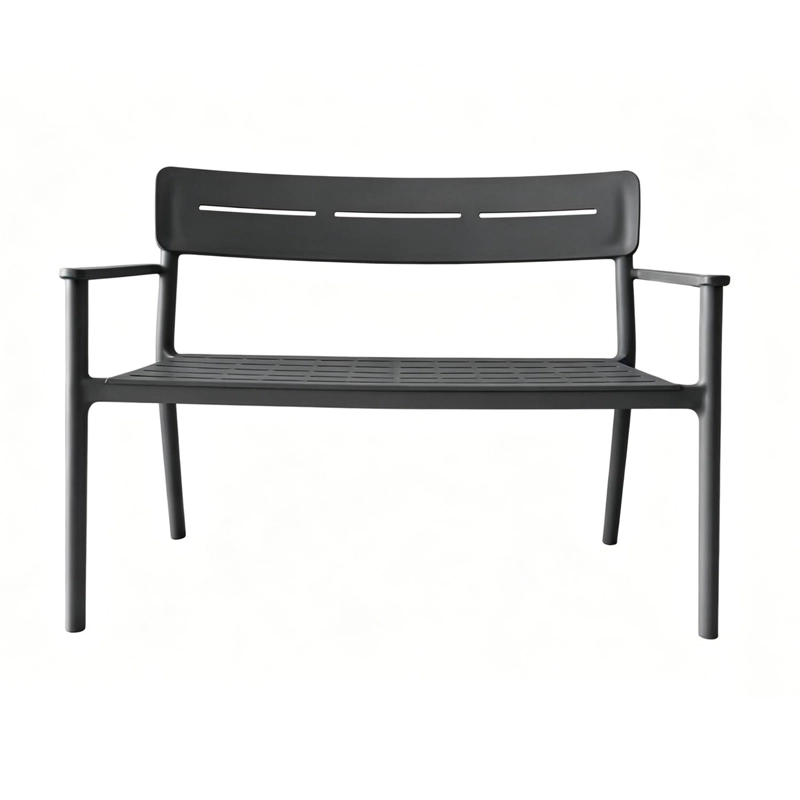 BANCA TERRAZA JARDIN PLASTICO GRIS 83X60X117CM ESCANDINAVIA - 3