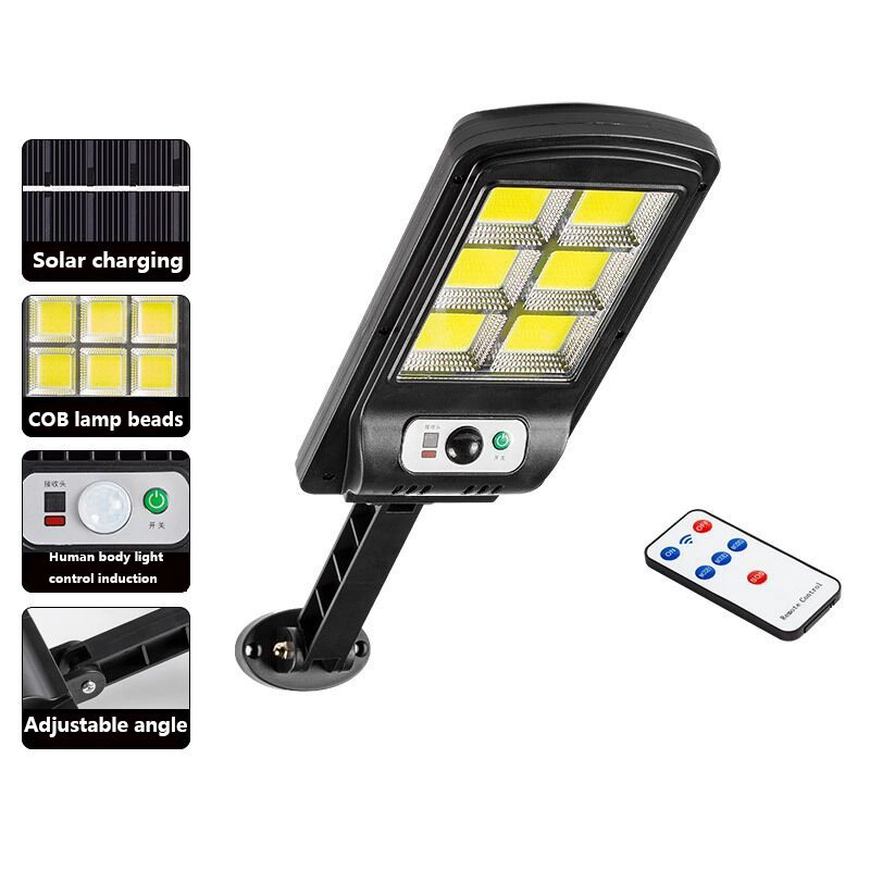 LUZ LED INTELIGENTE CON PANEL SOLAR CONTROL REMOTO Y SENSOR MOVIMIENTO 6000 LUMENES BLANCO - 1