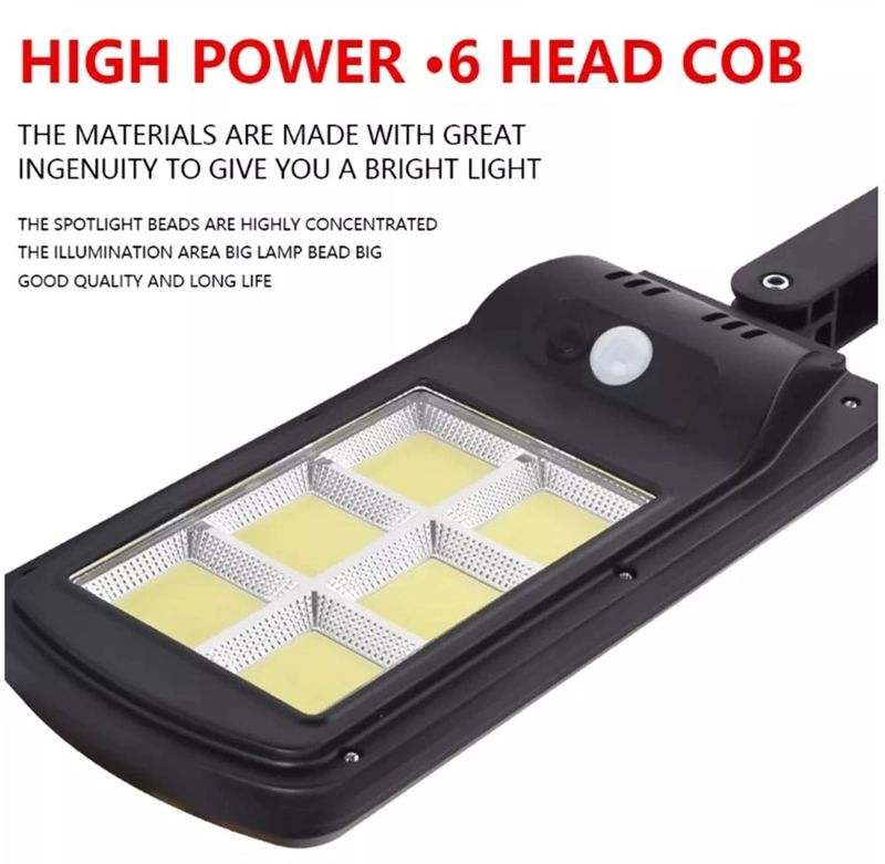 LUZ LED INTELIGENTE CON PANEL SOLAR CONTROL REMOTO Y SENSOR MOVIMIENTO 6000 LUMENES BLANCO - 4