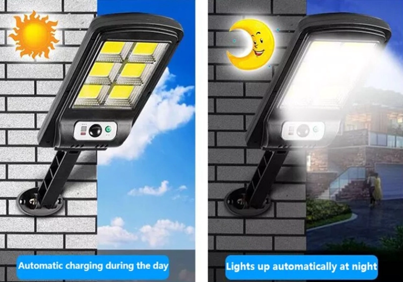 LUZ LED INTELIGENTE CON PANEL SOLAR CONTROL REMOTO Y SENSOR MOVIMIENTO 6000 LUMENES BLANCO - 5