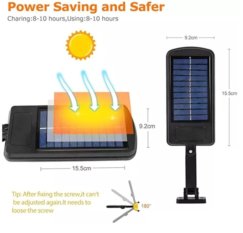 LUZ LED INTELIGENTE CON PANEL SOLAR CONTROL REMOTO Y SENSOR MOVIMIENTO 6000 LUMENES BLANCO - 6