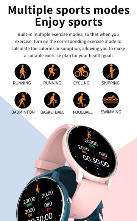 SMARTWATCH ZL02 NEGRO BLUETOOTH SPORTS FITNESS - 4