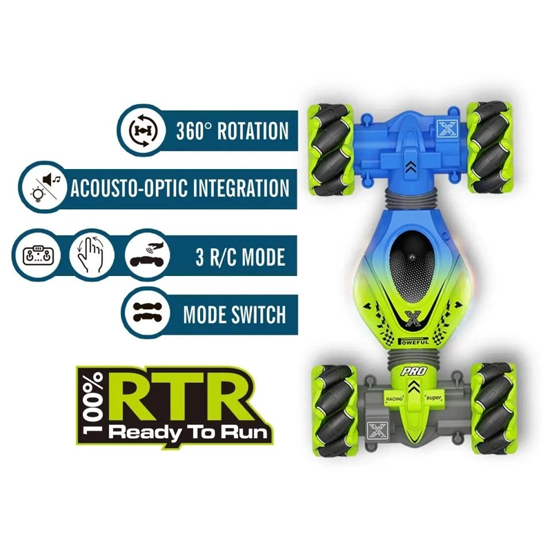 JUGUETE AUTO CONTROL REMOTO 3 MODOS SENSOR MOVIMIENTO CONTROL Y MANO ROTACION 360° 300 MAH - 5