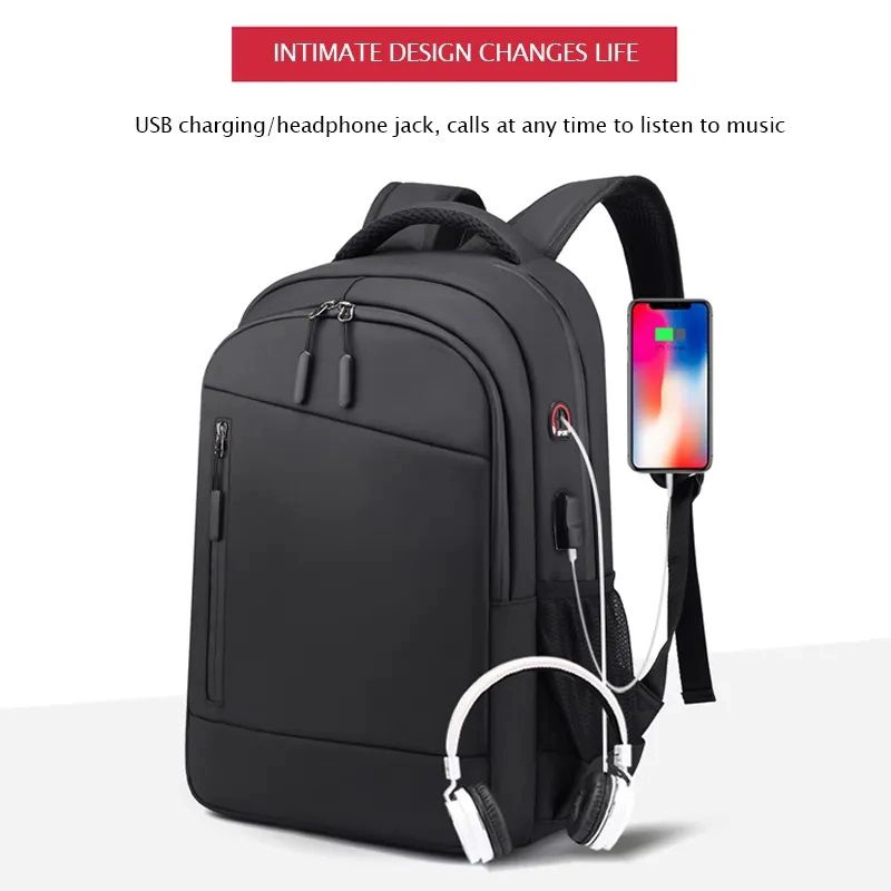 MOCHILA PARA LAPTOP IMPERMEABLE CON PUERTO USB 39 LITROS IDEAL VIAJES - 1
