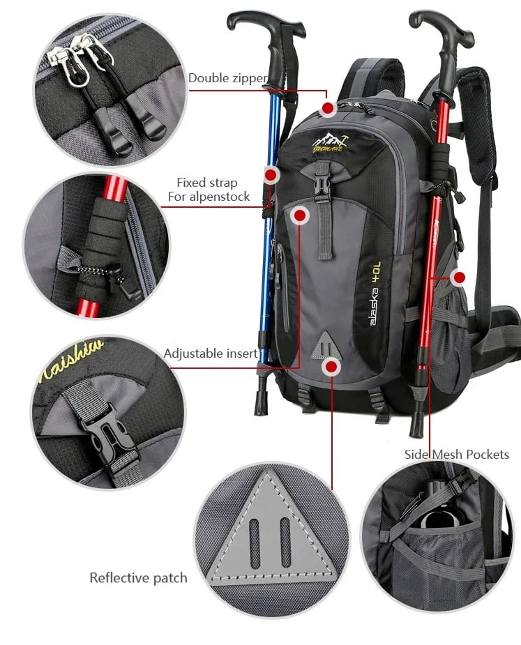MOCHILA MULTIFUNCIONAL OUTDOOR IMPERMEABLE PARA NOTEBOOK Y VIAJES - 4