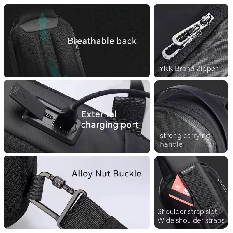 BOLSO ANTIRROBO MULTIFUNCIONAL PARA VIAJES Y OFICINA IMPERMEABLE PREMIUM RESISTENCIA AL AGUA OXFORD - 7