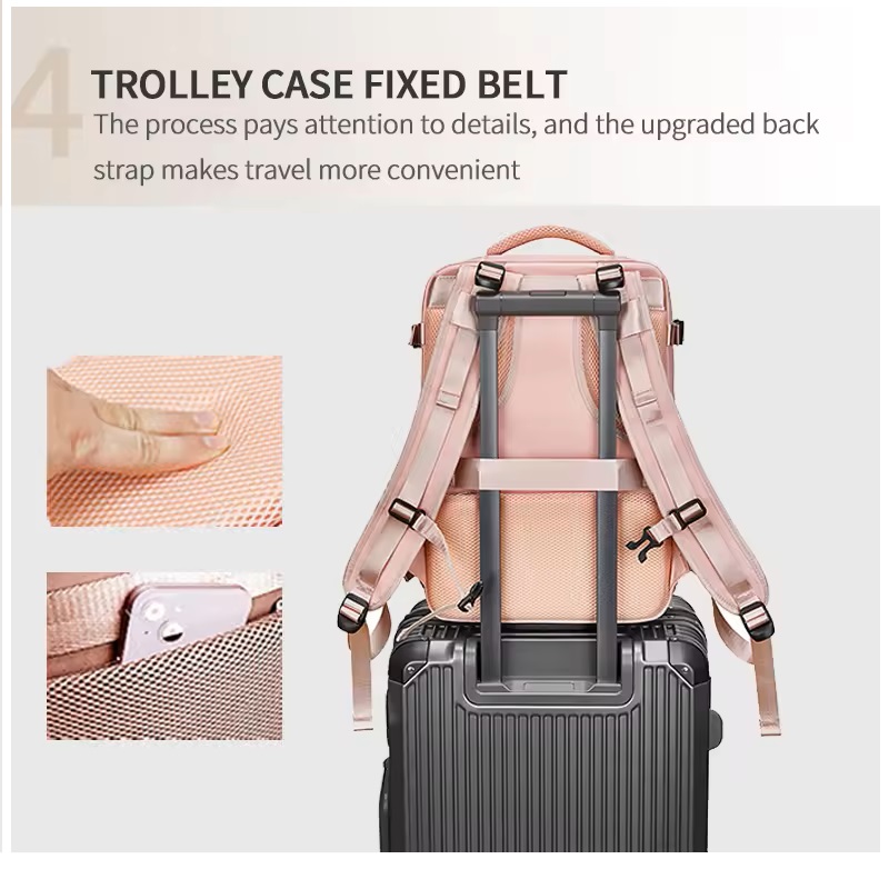 MOCHILA FEMENINA IMPERMEABLE DE GRAN CAPACIDAD CON PUERTO USB - 7