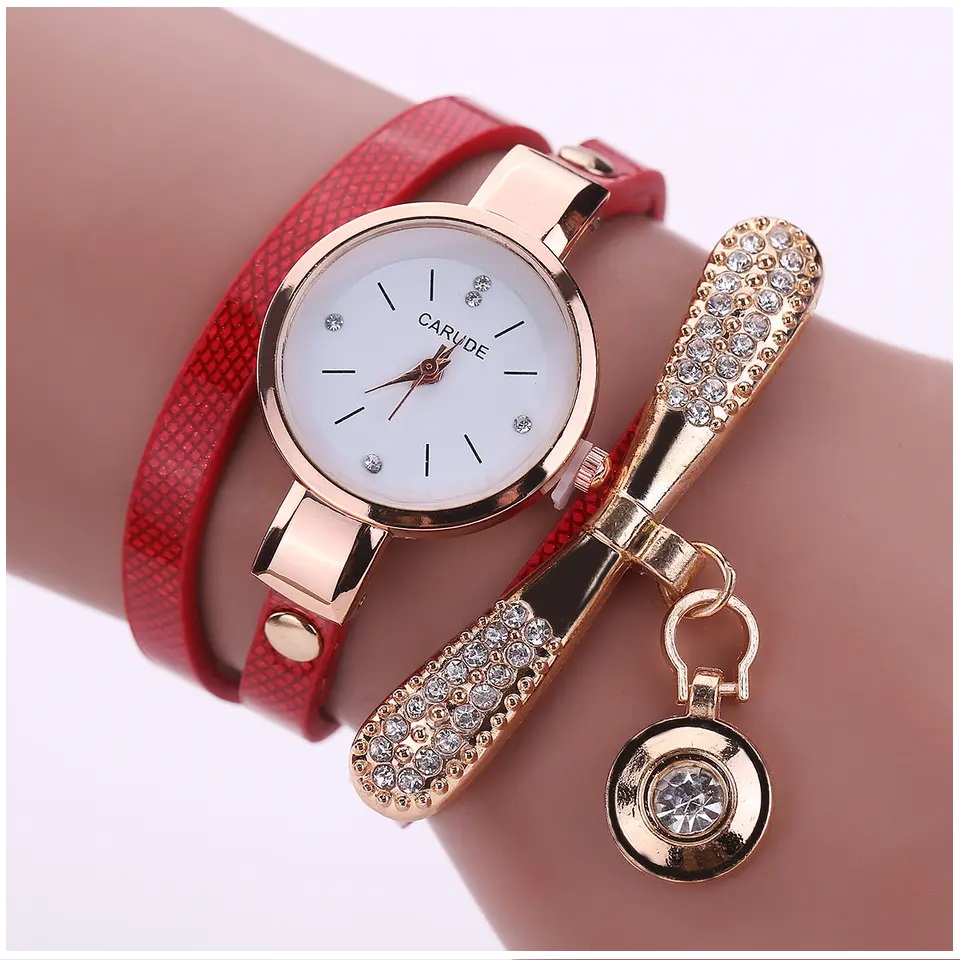 RELOJ MUJER CUARZO LUJO PERSONALIZADO ES CON INCRUSTACIONES Y PULSERA - 2