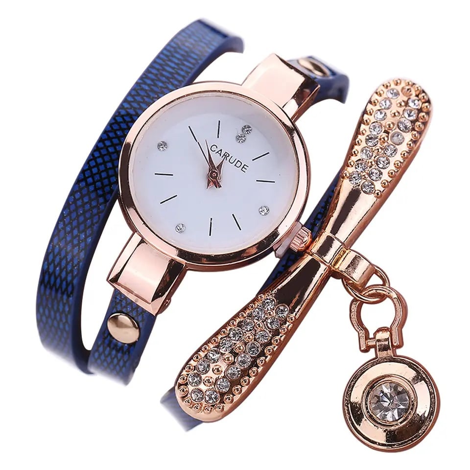 RELOJ MUJER CUARZO LUJO PERSONALIZADO ES CON INCRUSTACIONES Y PULSERA - 1