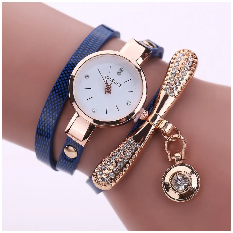 RELOJ MUJER CUARZO LUJO PERSONALIZADO ES CON INCRUSTACIONES Y PULSERA - 3