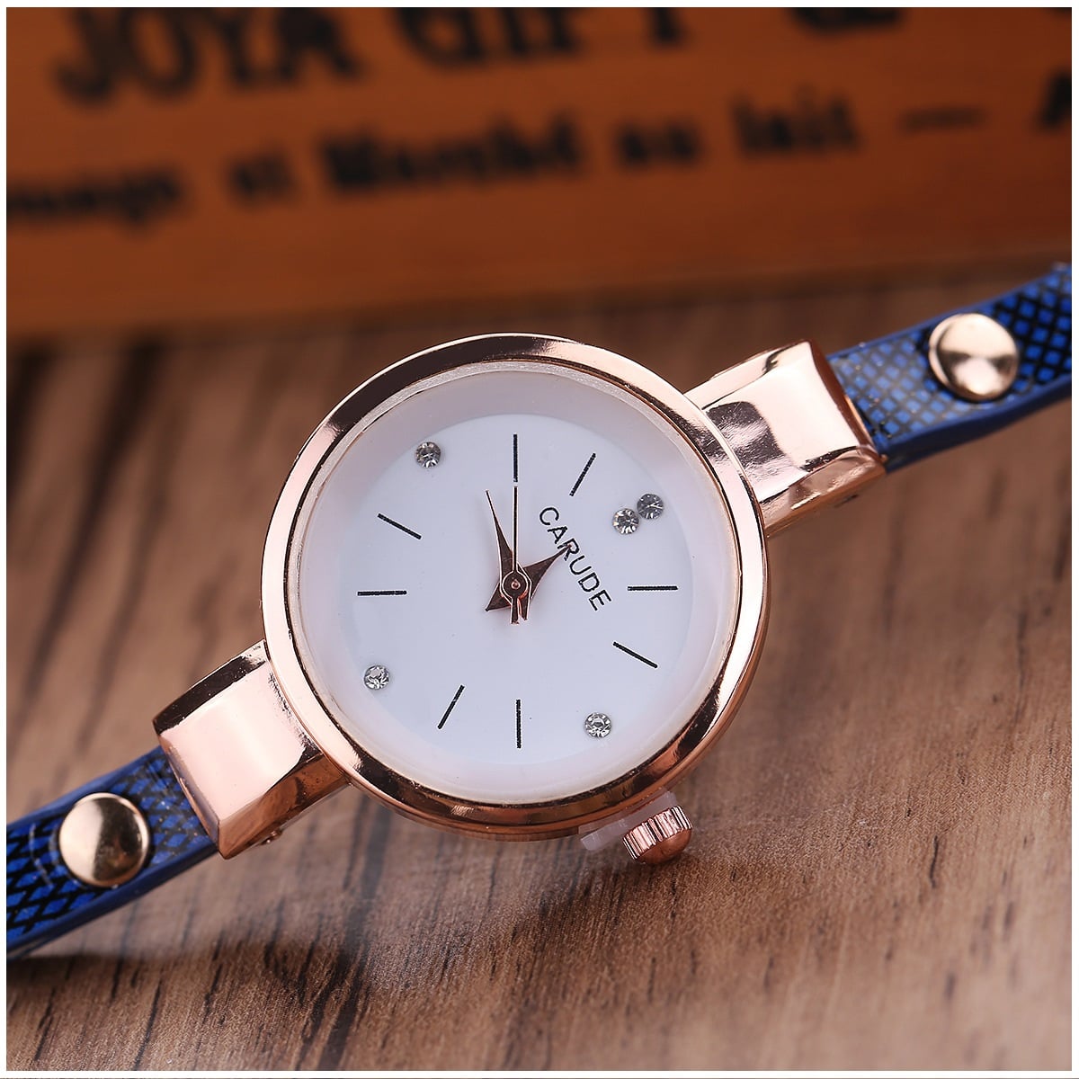 RELOJ MUJER CUARZO LUJO PERSONALIZADO ES CON INCRUSTACIONES Y PULSERA - 5