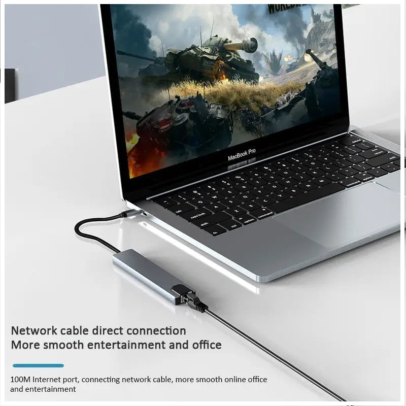 HUB ADAPTADOR USB TIPO C 7 EN 1 PARA MACBOOK Y WINDOWS - 5