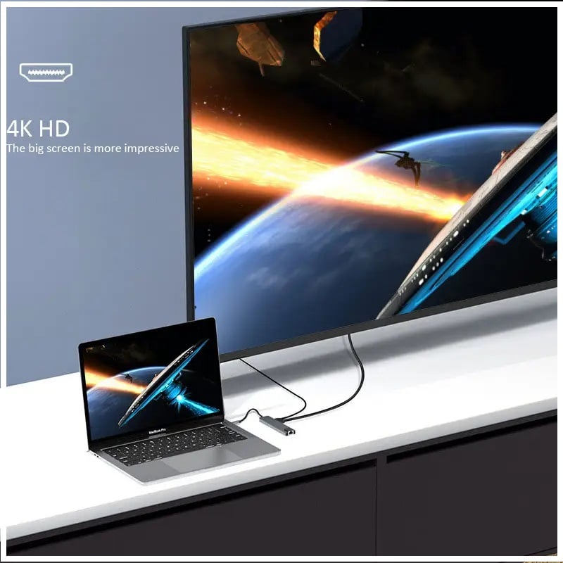 HUB ADAPTADOR USB TIPO C 7 EN 1 PARA MACBOOK Y WINDOWS - 8