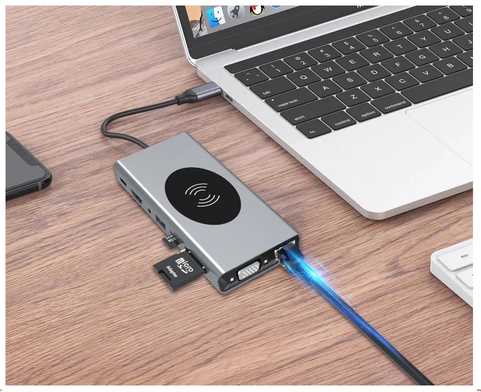 HUB ADAPTADOR USB TIPOC 15 EN 1 PARA MACBOOK Y WINDOWS CARGADOR - 3