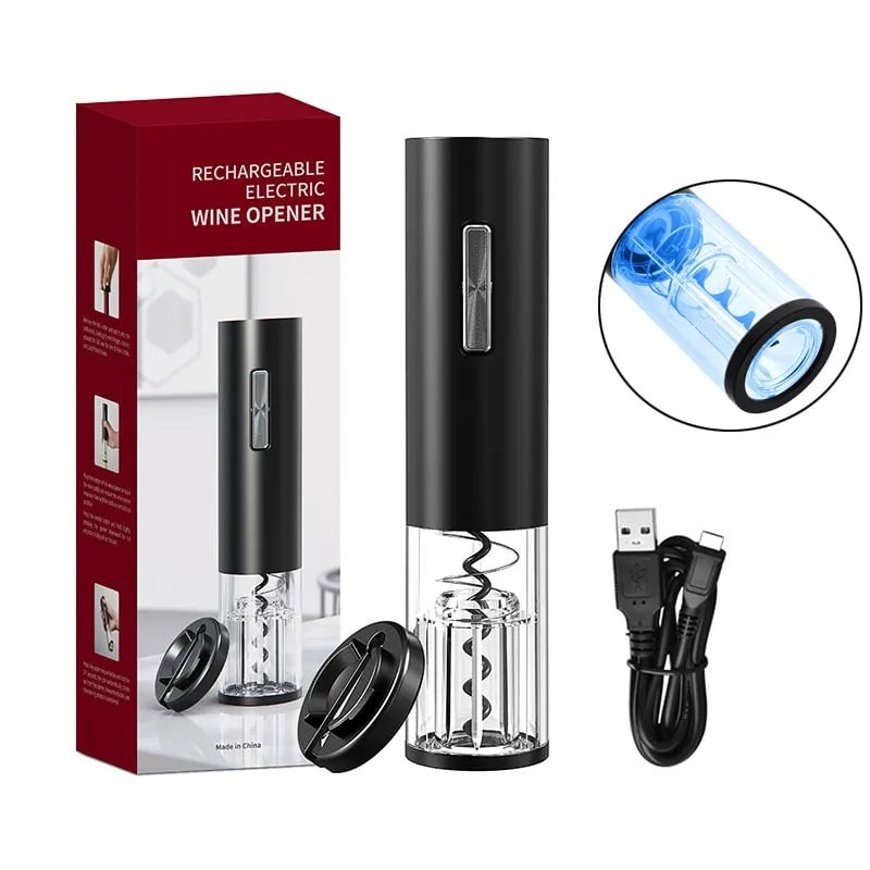 SACACORCHOS ELÉCTRICO DESTAPADOR DE VINO AUTOMÁTICO RECARGABLE USB - 1