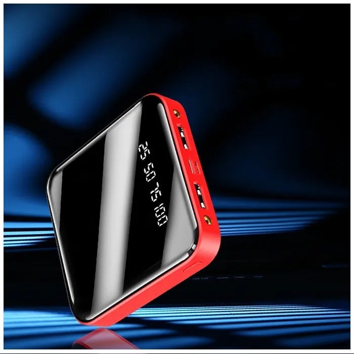 CARGADOR PORTÁTIL POWER BANK 10000 MAH 2USB MICRO USB LINTERNA ROJO - 5