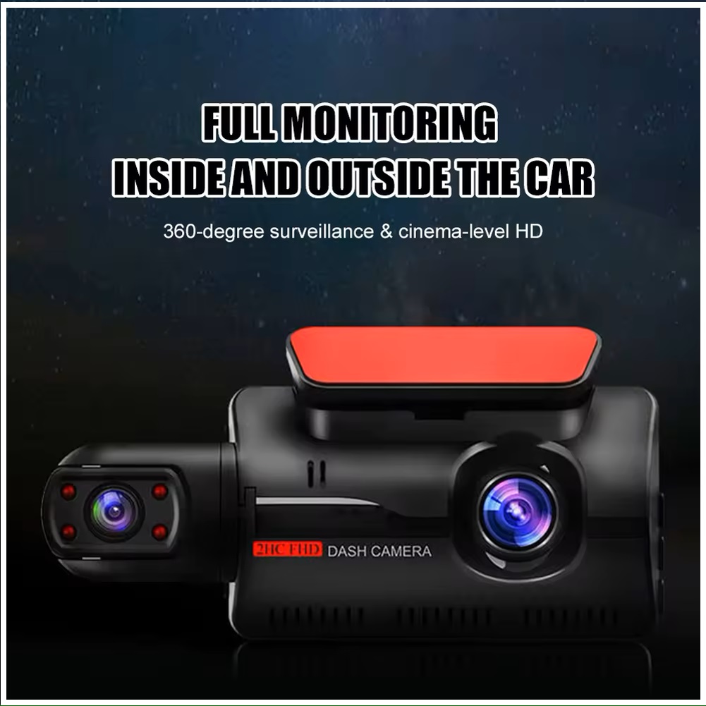 DASH CAM CÁMARA DUAL 1080P ÁNGULO AMPLIO DE 150° SENSOR G PANTALLA 3.5 PULGADAS - 3