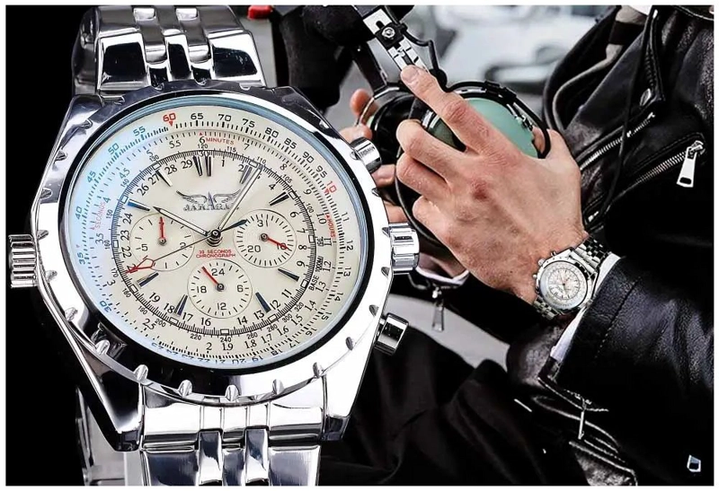 RELOJ AUTOMATICO DEPORTIVO PARA HOMBRE MOVIMIENTO MECANICO CRONOGRAFO RESISTENCIA AL AGUA - 2