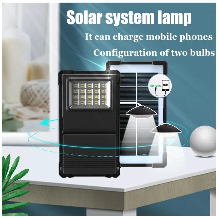 KIT SOLAR PORTATIL PANEL SOLAR ILUMINACION LED Y CARGADOR USB 30W IP65 EXTERIORES Y EMERGENCIAS - 2