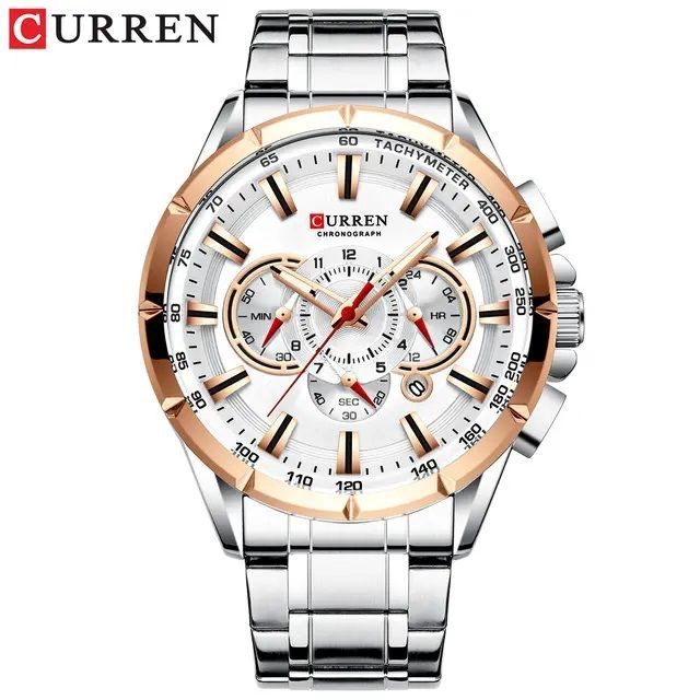 RELOJ HOMBRE ELEGANTE CURREN ACERO INOXIDABLE CUARZO CRONOGRAFO RESISTENCIA AL AGUA 3ATM HARDLEX - 1