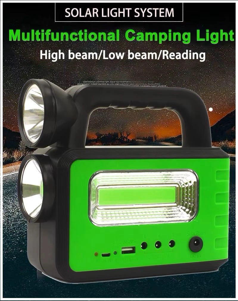 KIT SOLAR SISTEMA ILUMINACION LED RECARGABLE CAMPING EMERGENCIAS USB - 5