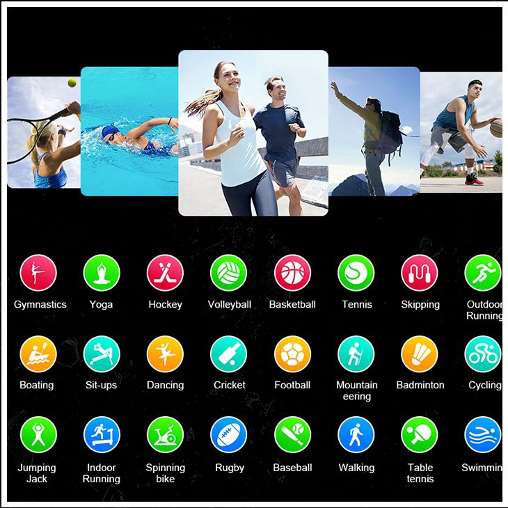SMARTWATCH DEPORTIVO CON BLUETOOTH Y 24 MODOS DE FITNESS Y SALUD COMPATIBILIDAD UNIVERSAL IP67 - 5
