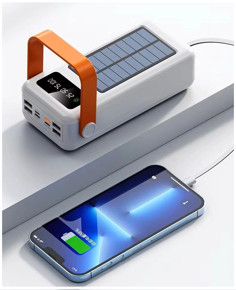 BATERIA PORTATIL POWER BANK SOLAR 40000MAH CABLES INTEGRADOS LUZ LED - 2