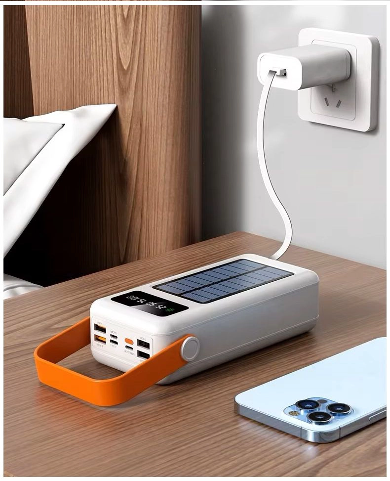 BATERIA PORTATIL POWER BANK SOLAR 40000MAH CABLES INTEGRADOS LUZ LED - 3