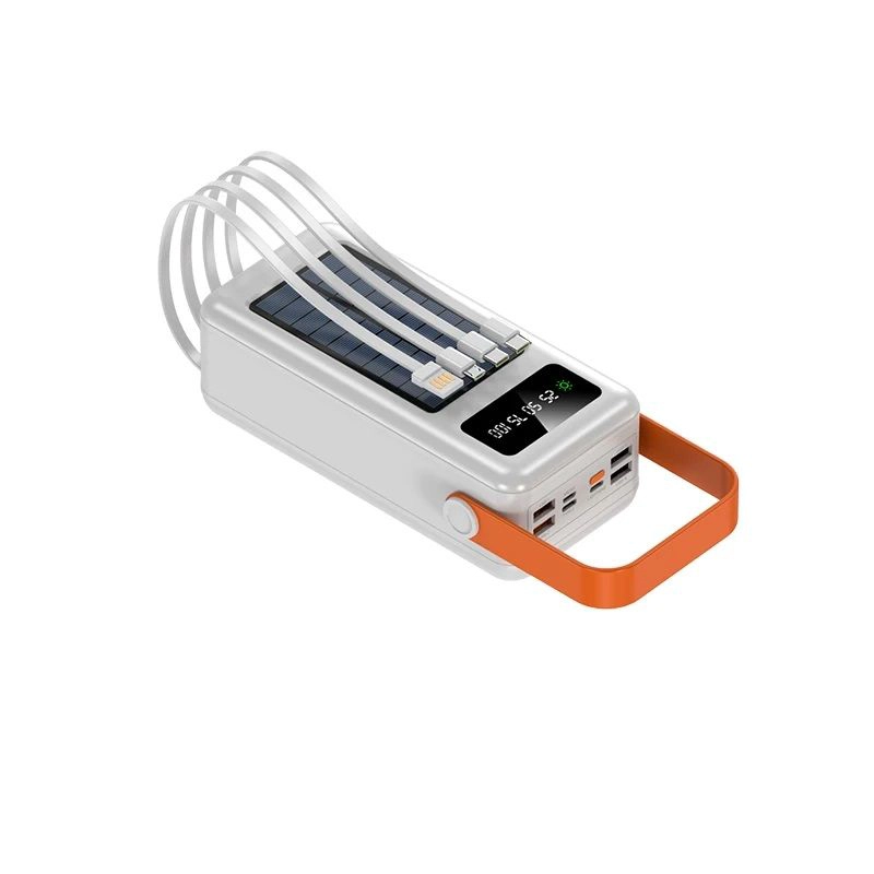 BATERIA PORTATIL POWER BANK SOLAR 40000MAH CABLES INTEGRADOS LUZ LED - 4
