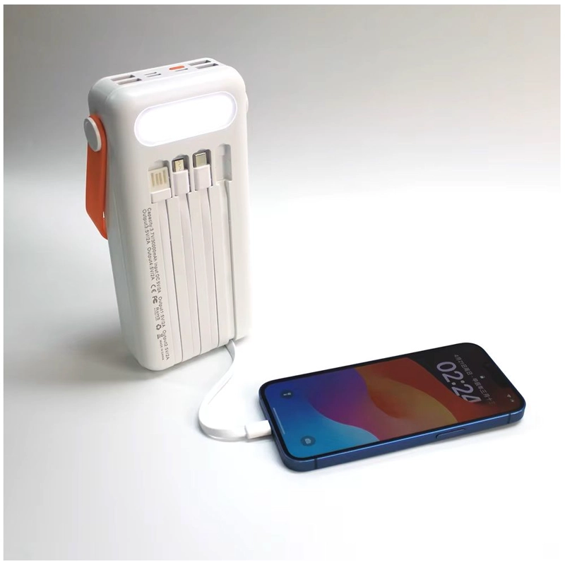 BATERIA PORTATIL POWER BANK SOLAR 40000MAH CABLES INTEGRADOS LUZ LED - 7
