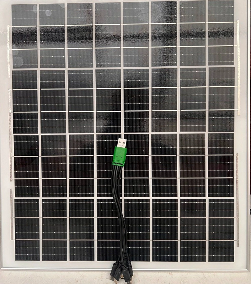 PANEL SOLAR PORTATIL 20W 18V ADAPTADOR DE CARGA MULTIPLE CABLE USB - 2