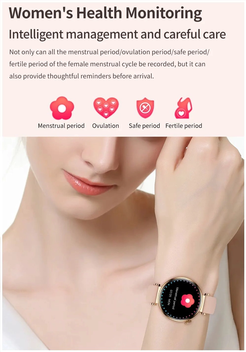 RELOJ INTELIGENTE PARA MUJER ELEGANCIA, SALUD CON 2 CORREAS NOTIFICACIONES IOS ANDROID - 7
