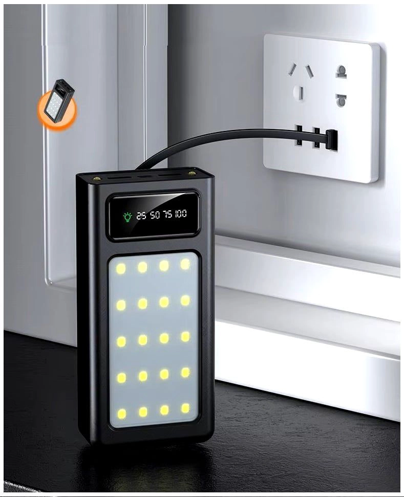 BATERIA PORTATIL POWER BANK 30000MAH CARGA RAPIDA Y LUZ DE EMERGENCIA - 4