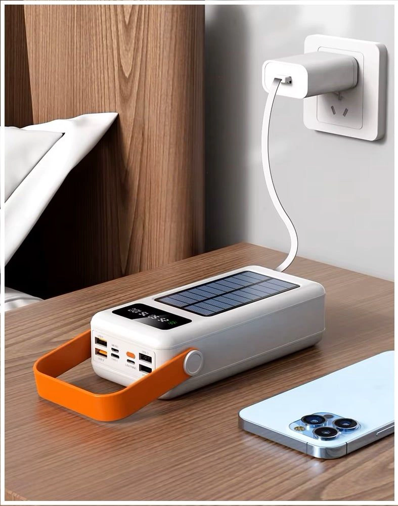 BATERIA PORTATIL POWER BANK SOLAR 40000MAH CABLES INTEGRADOS LUZ LED CARGA RAPIDA - 3