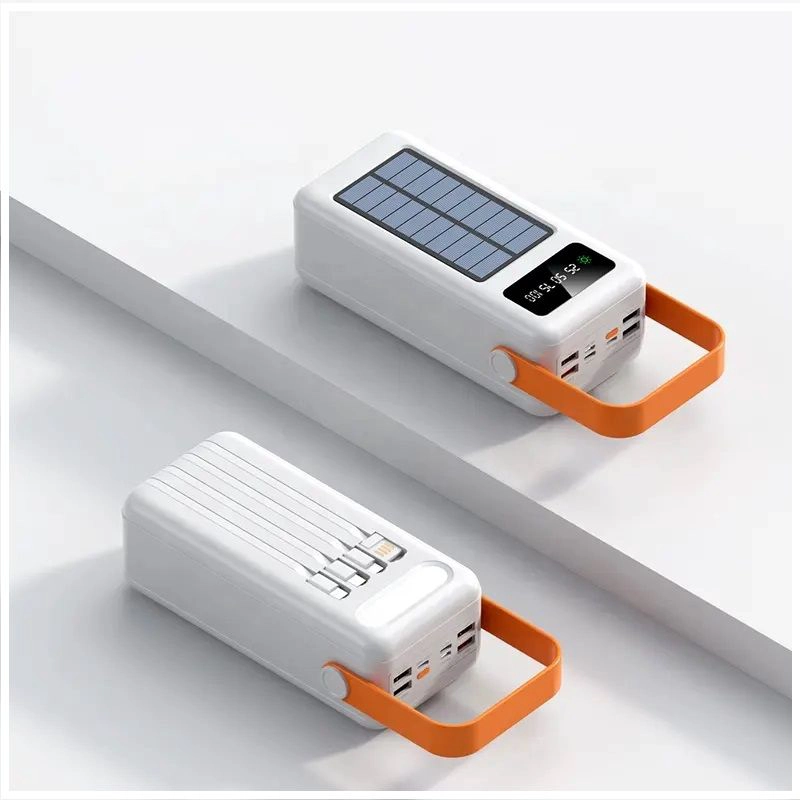 BATERIA PORTATIL POWER BANK SOLAR 40000MAH CABLES INTEGRADOS LUZ LED CARGA RAPIDA - 6