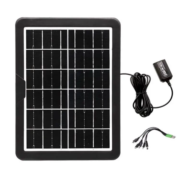 PANEL SOLAR PORTATIL 20W 18V ADAPTADOR DE CARGA MULTIPLE CABLE USB - 6