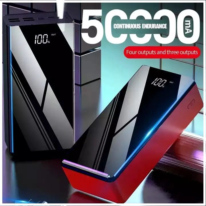 CARGADOR PORTATIL POWER BANK 50000 MAH 3USB TIPO C LIGHTNING LINTERNA - 3