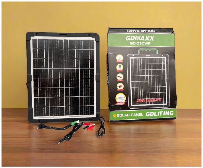 GENÉRICO PANEL SOLAR PORTATIL 30W 18V ADAPTADOR DE CARGA MULTIPLE CABLE USB DISPOSITIVOS MOVILES CAMARAS