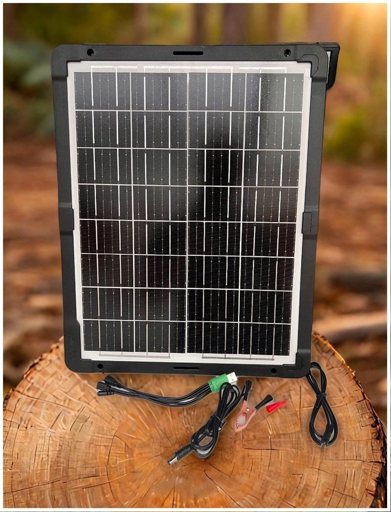 PANEL SOLAR PORTATIL 30W 18V ADAPTADOR DE CARGA MULTIPLE CABLE USB DISPOSITIVOS MOVILES CAMARAS - 5