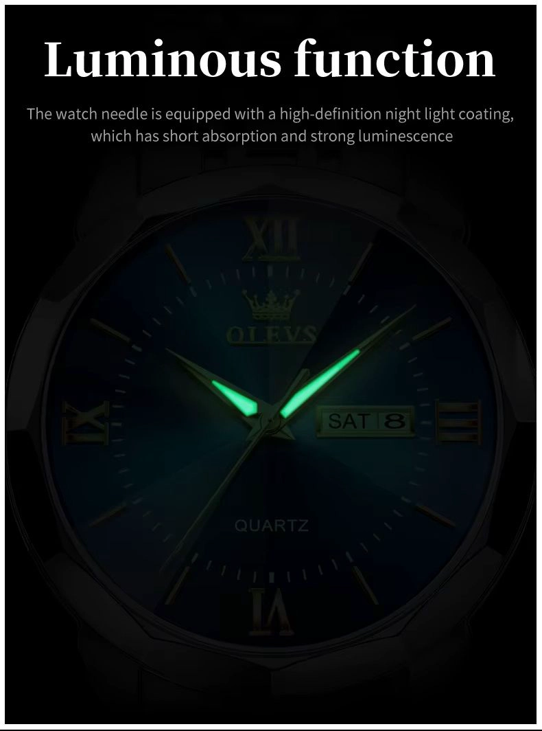 RELOJ DE LUJO PARA HOMBRE CALENDARIO CORREA BICOLOR ACERO INOXIDABLE - 4