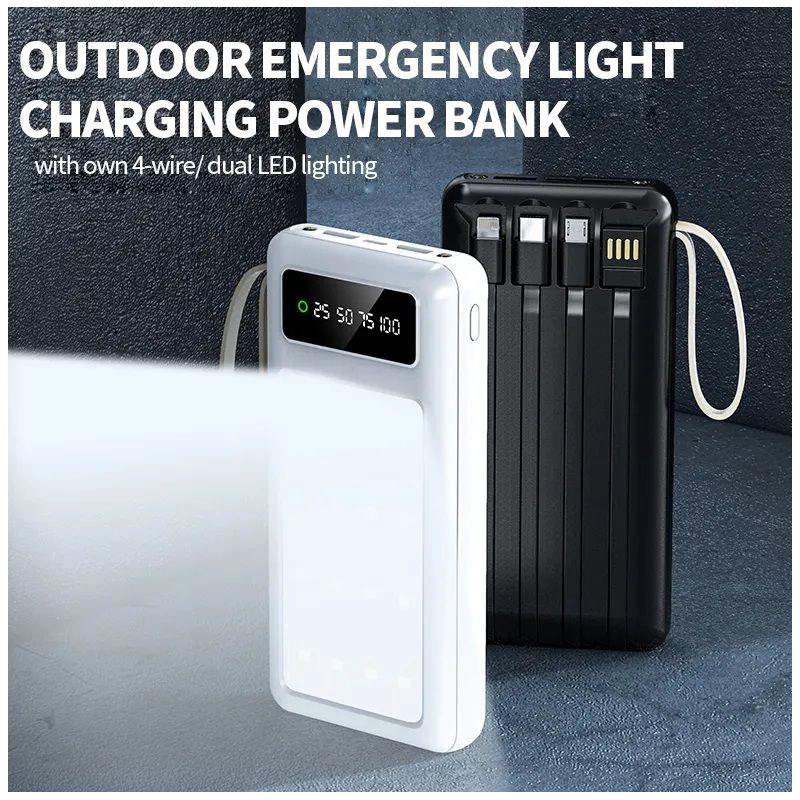POWER BANK 20000 MAH CARGA RAPIDA LUCES PARA CAMPING MULTIFUNCIONAL - 2