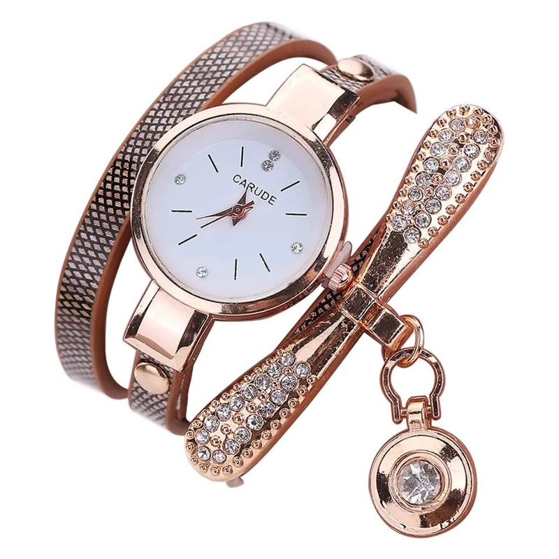 RELOJ DE LUJO PERSONALIZADO PARA MUJERES CON INCRUSTACIONES Y ELEGANTE PULSERA LARGA - 2