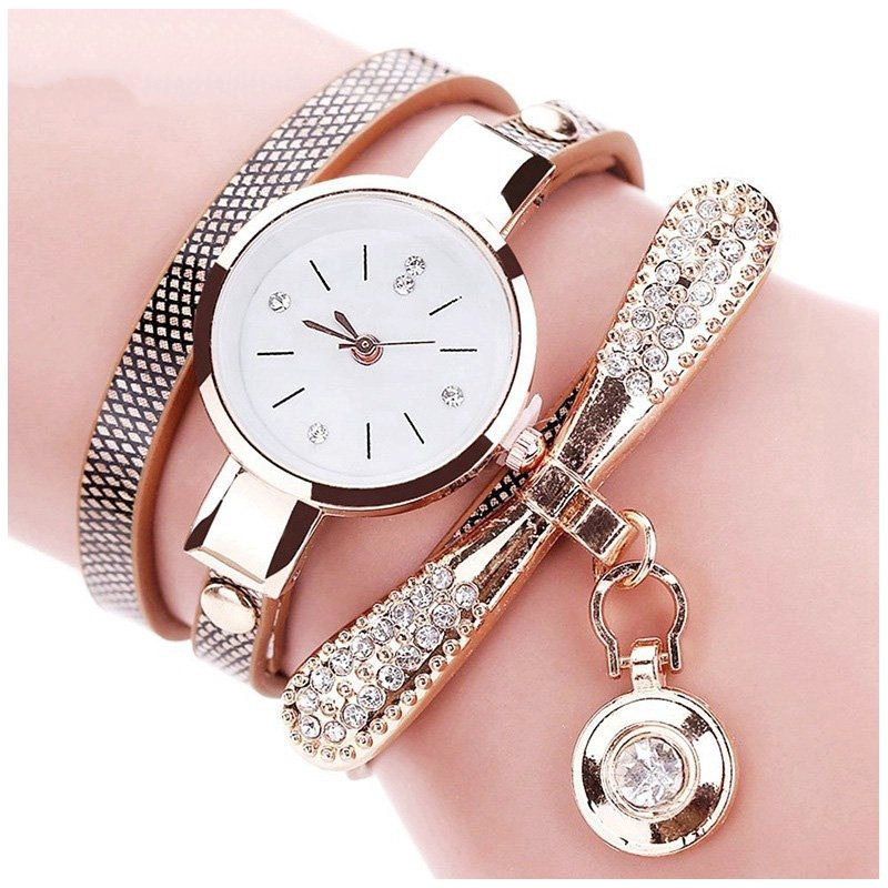 RELOJ DE LUJO PERSONALIZADO PARA MUJERES CON INCRUSTACIONES Y ELEGANTE PULSERA LARGA - 3