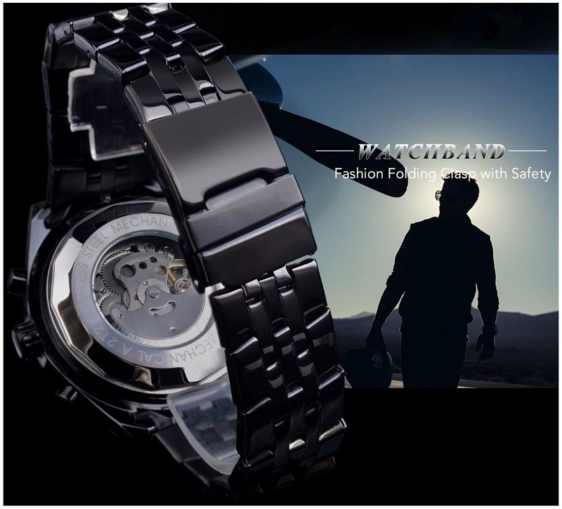RELOJ AUTOMATICO ELEGANTE JARAGAR DEPORTIVO MECANICO RESISTENCIA AL AGUA 3 BAR - 4