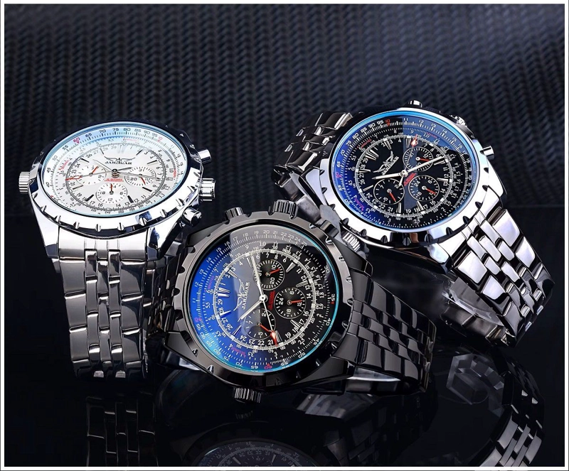 RELOJ AUTOMATICO ELEGANTE JARAGAR DEPORTIVO MECANICO RESISTENCIA AL AGUA 3 BAR - 7