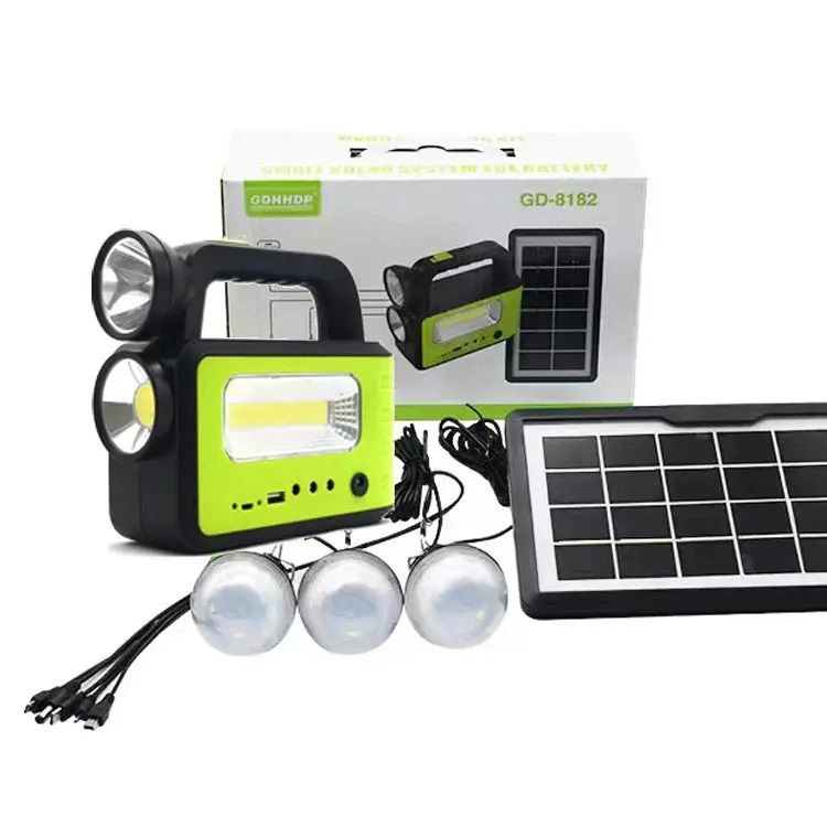 GENÉRICO KIT SOLAR SISTEMA ILUMINACION LED RECARGABLE CAMPING EMERGENCIAS USB