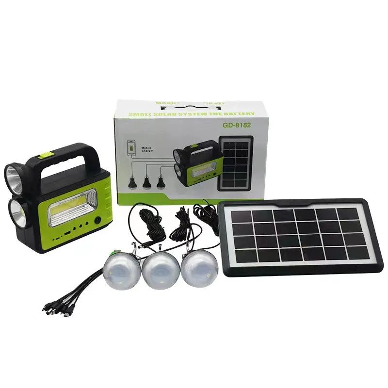 KIT SOLAR SISTEMA ILUMINACION LED RECARGABLE CAMPING EMERGENCIAS USB - 2
